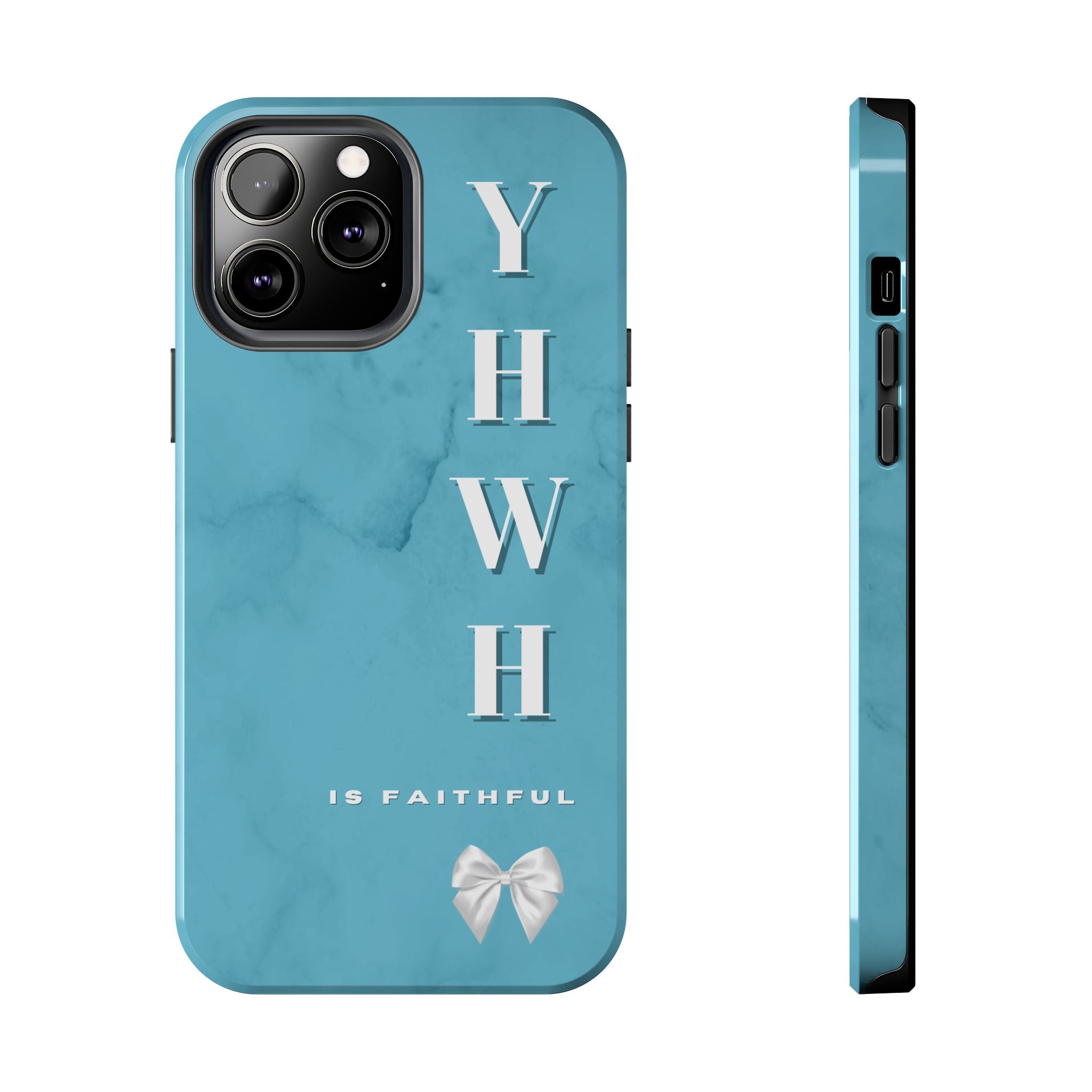 The Turquoise Yahweh is Faithful Phone Case (Non-MagSafe)