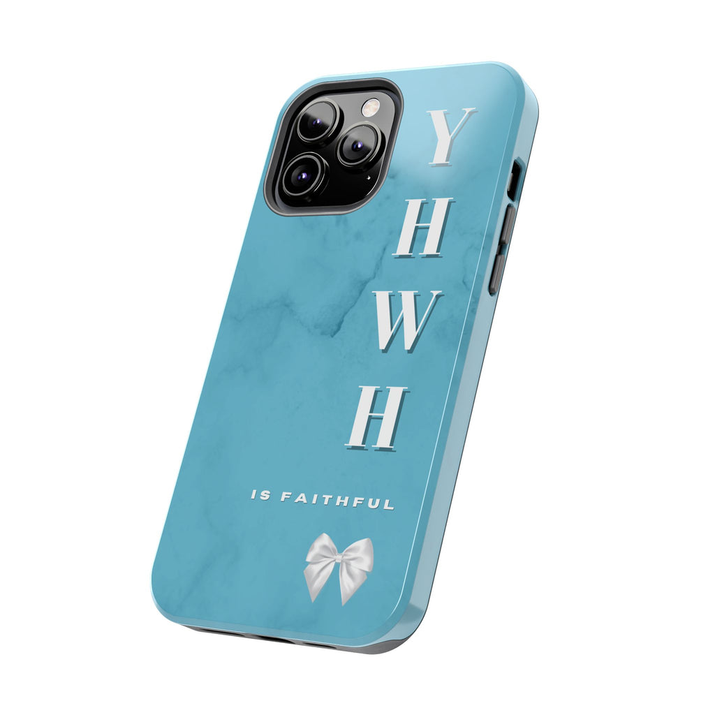 The Turquoise Yahweh is Faithful Phone Case (Non-MagSafe)