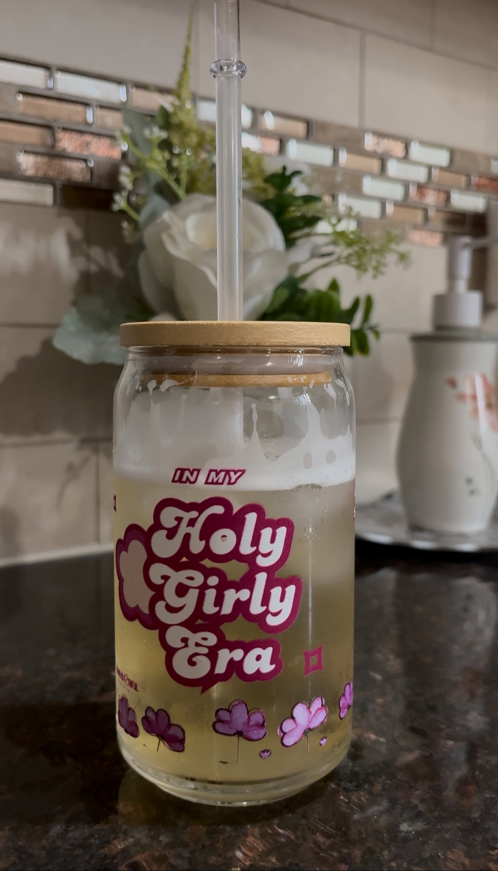 In My Holy Girly Era Sipper Glass – 16oz Glass Cup