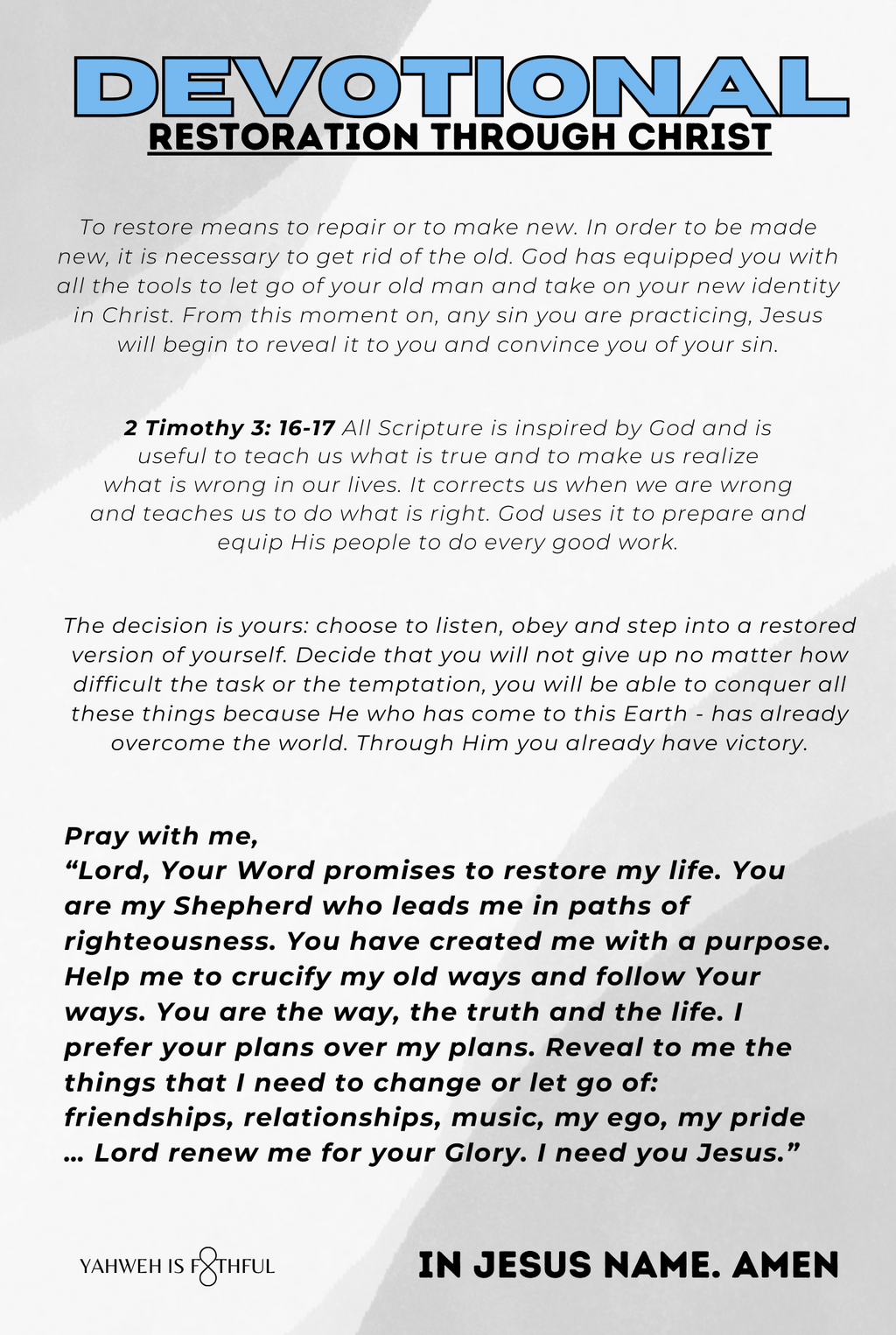 Prayer Journal for Men: A Redeemed Man of God: Restored, Purposeful, and Necessary