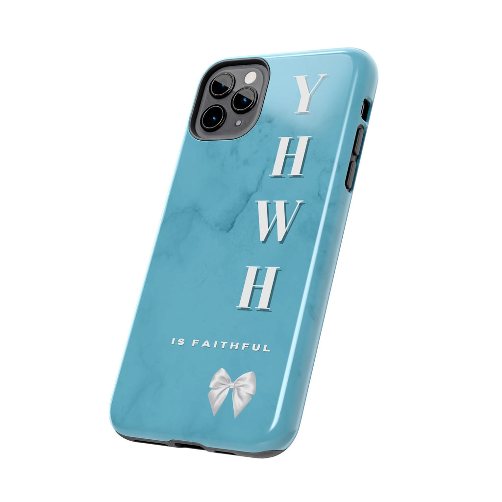 The Turquoise Yahweh is Faithful Phone Case (Non-MagSafe)