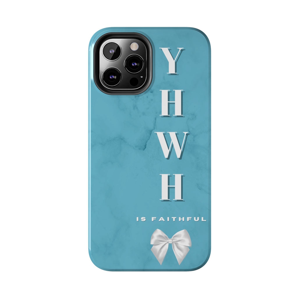 The Turquoise Yahweh is Faithful Phone Case (Non-MagSafe)
