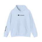 Light blue hoodie with 'I ❤️ Yahweh' text on a white background