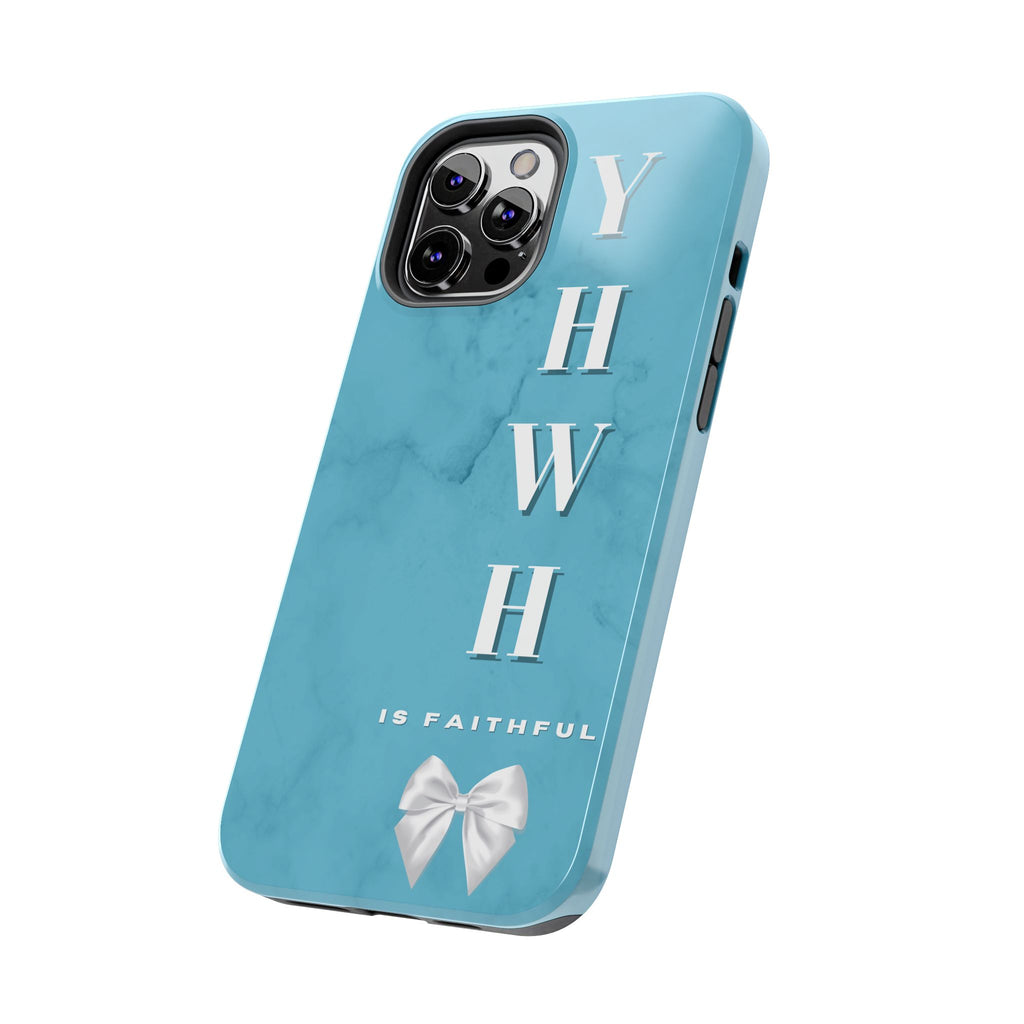 The Turquoise Yahweh is Faithful Phone Case (Non-MagSafe)