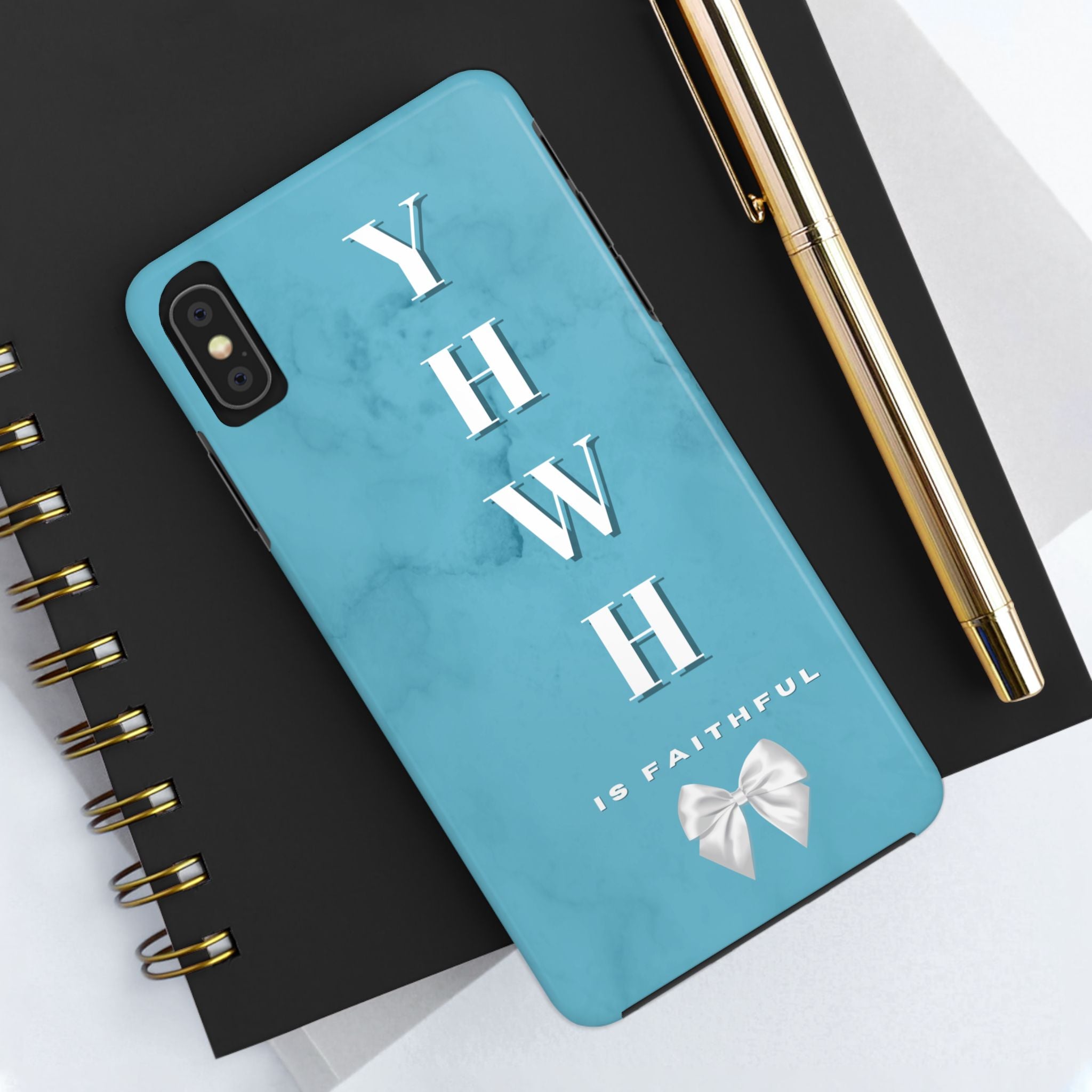 The Turquoise Yahweh is Faithful Phone Case (Non-MagSafe)