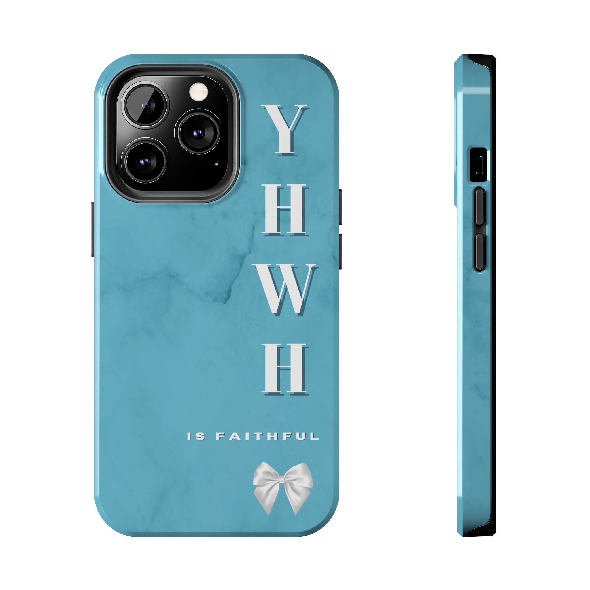 The Turquoise Yahweh is Faithful Phone Case (Non-MagSafe)