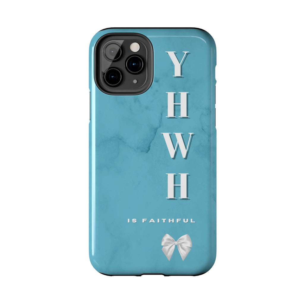 The Turquoise Yahweh is Faithful Phone Case (Non-MagSafe)