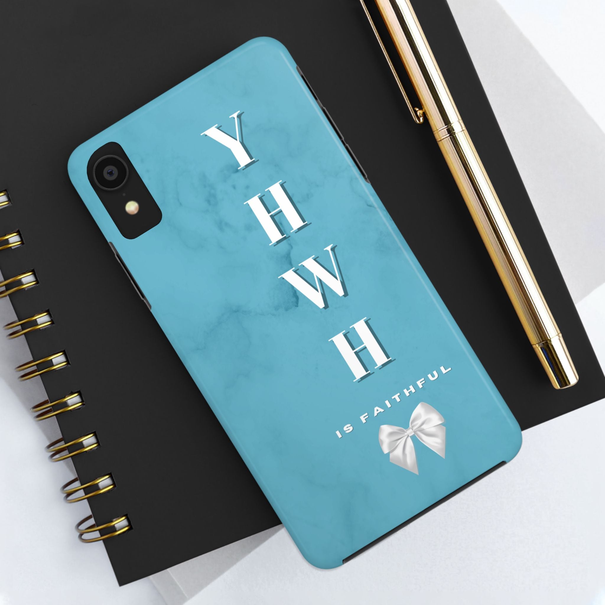 The Turquoise Yahweh is Faithful Phone Case (Non-MagSafe)