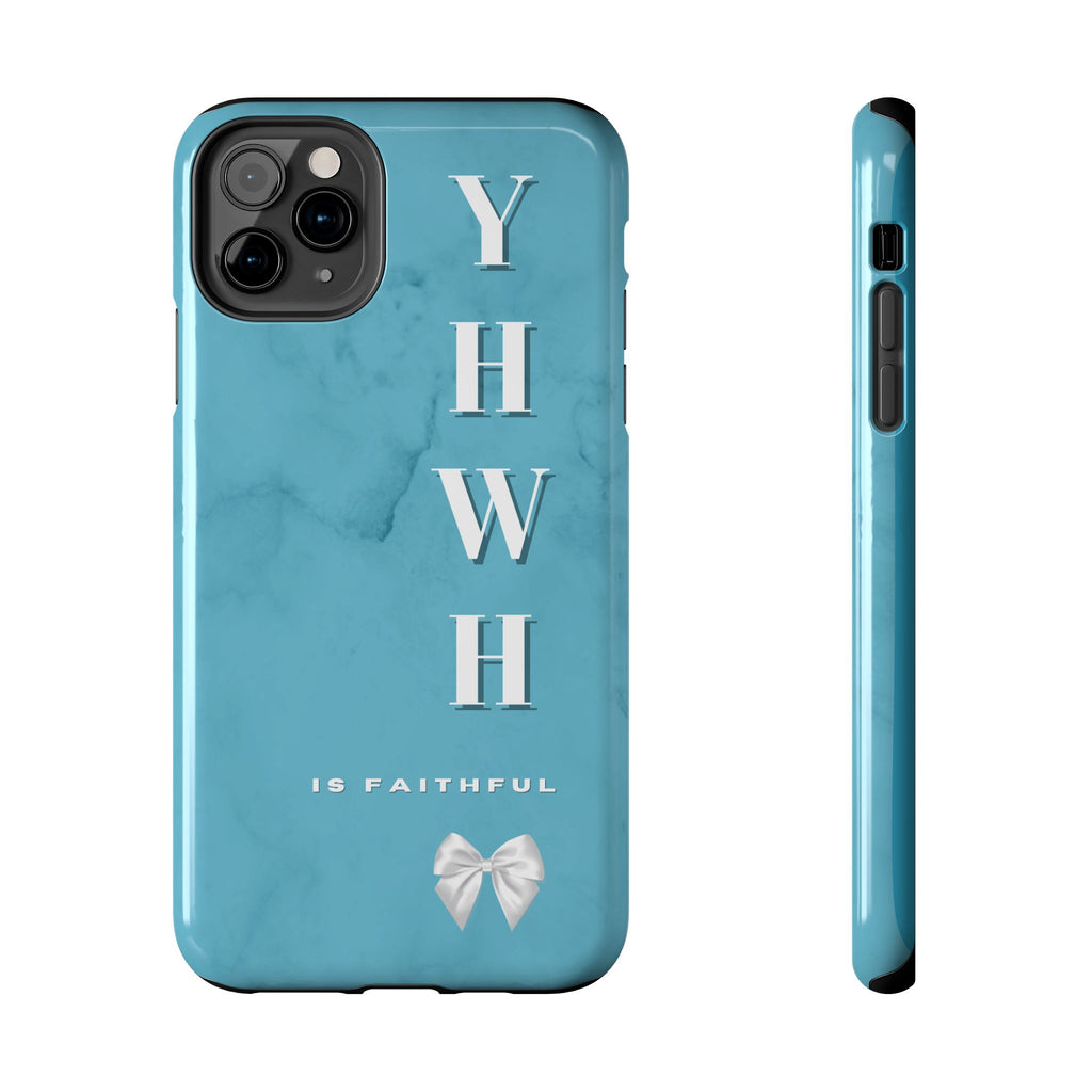 The Turquoise Yahweh is Faithful Phone Case (Non-MagSafe)