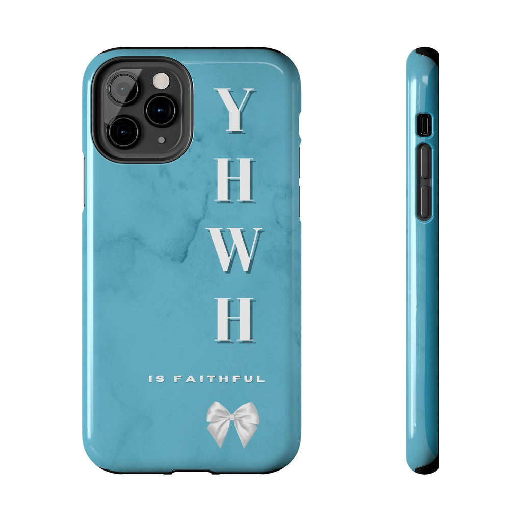 The Turquoise Yahweh is Faithful Phone Case (Non-MagSafe)