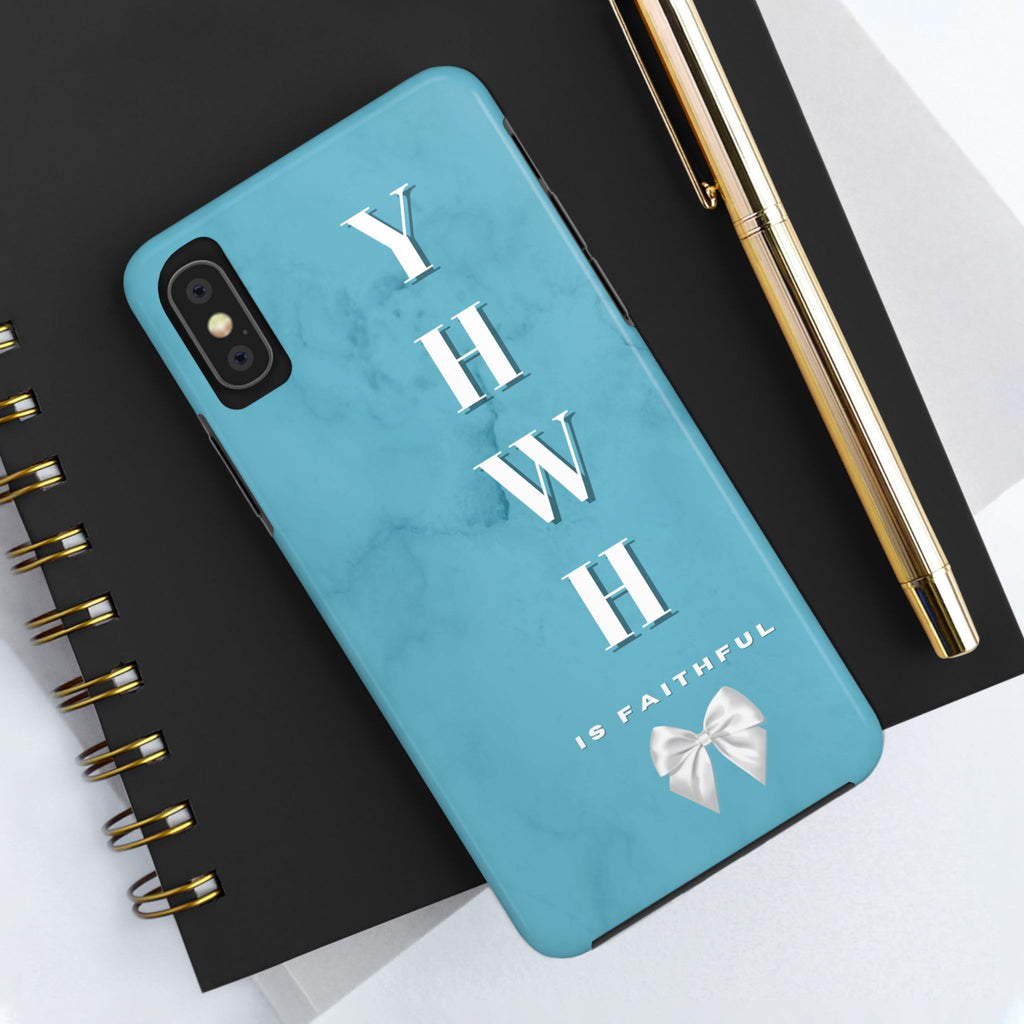 The Turquoise Yahweh is Faithful Phone Case (Non-MagSafe)