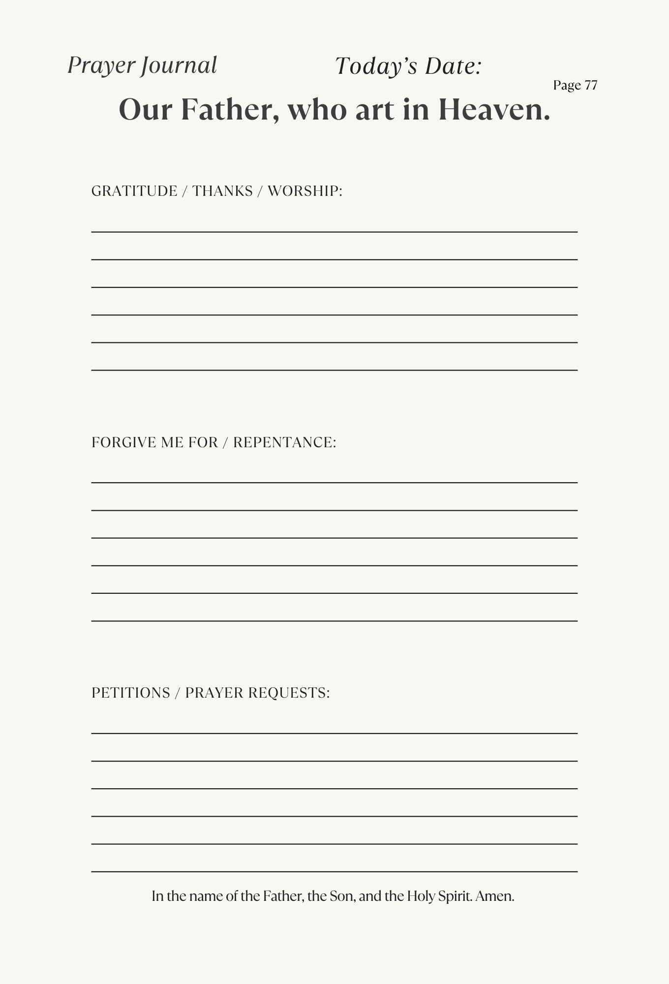 30 Day Journal: Lock in with Yahweh