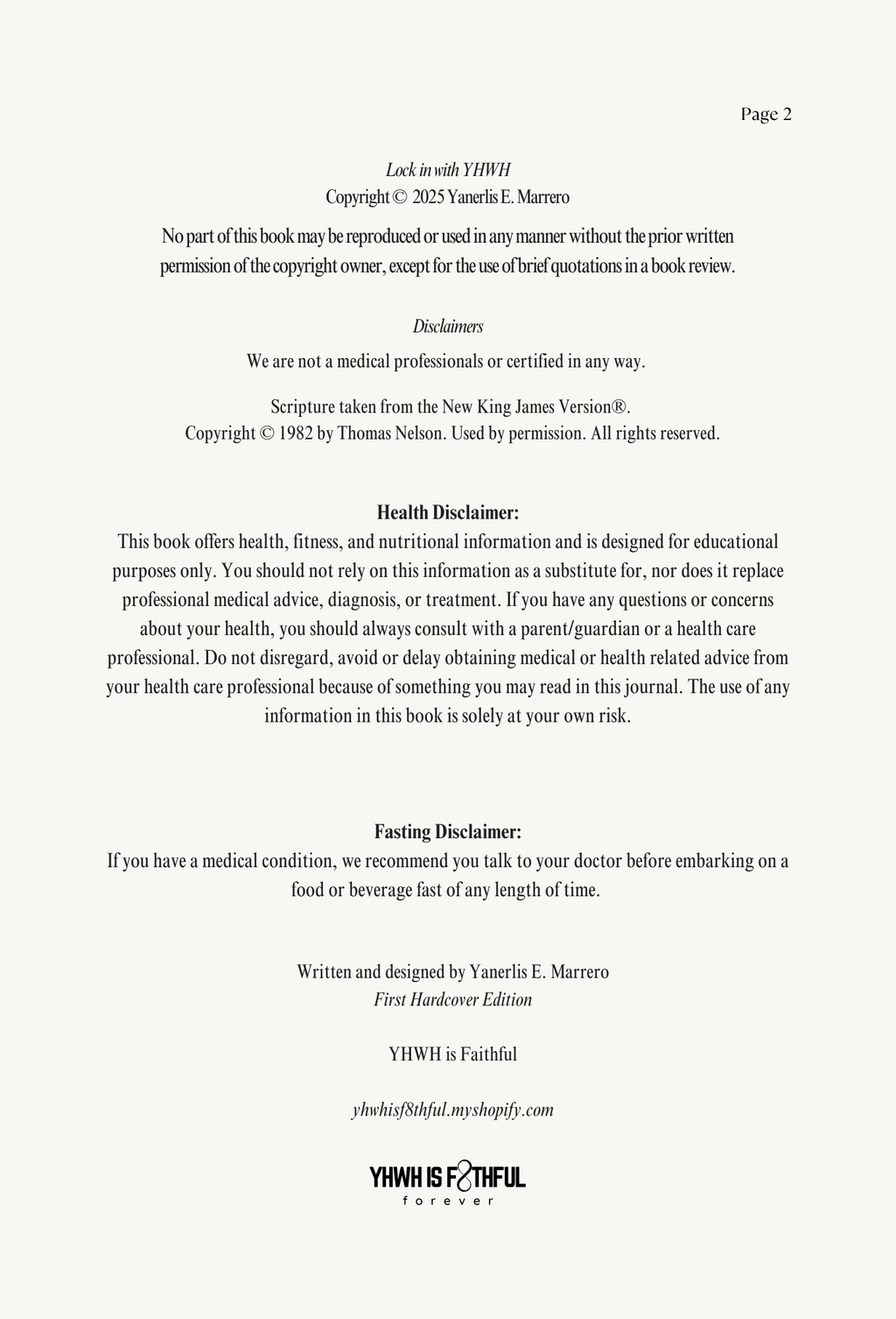 30 Day Journal: Lock in with Yahweh